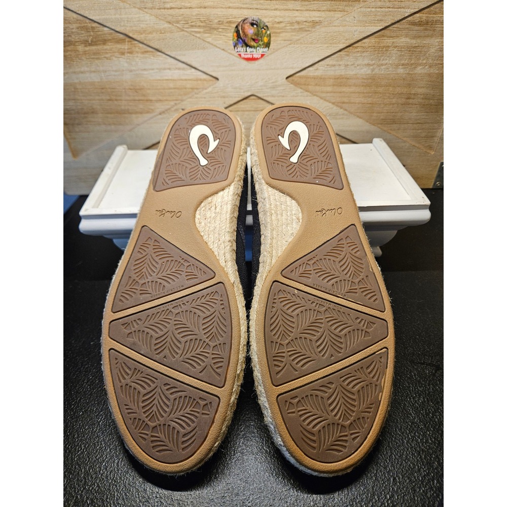 Olukai Espadrille Loafers Wmn 9 Black Kaula Pa'a Kapa Slip-On New! #718 - Picture 2 of 8
